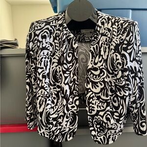 Black and White Patterned Women's Jacket mp15